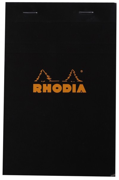 RHODIA Notizblock No. 14, 110 x 170 mm, kariert, schwarz