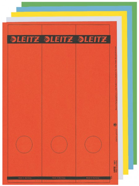LEITZ Ordnerrücken-Etikett, 61 x 285 mm, lang, breit, rot
