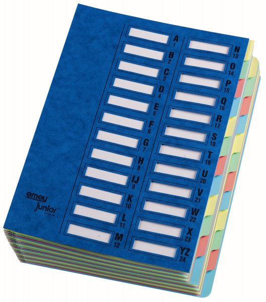 emey Ordnungsmappe Junior, 24 Fächer, mit Zahlenskala, blau