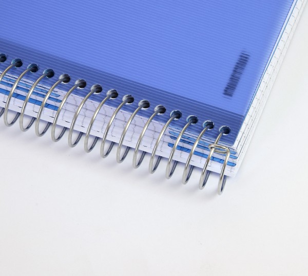 Notizbuch "Lights", PP-Hardcover mit Drahtspiralbindung - blau & Format