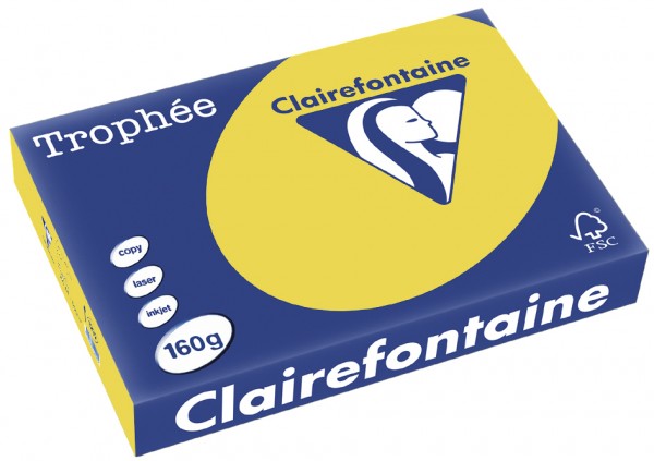 Clairefontaine Trophée Papier 1029C, A4, 160 g/m² - kanariengelb - kanariengelb