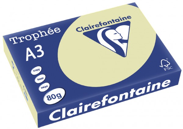 Clairefontaine Trophée Papier 1884C, A3, 80 g/m² - gelb - gelb