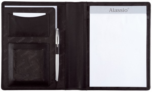Alassio Schreibmappe ´BORMIO´, DIN A5, Nappa-Leder, schwarz