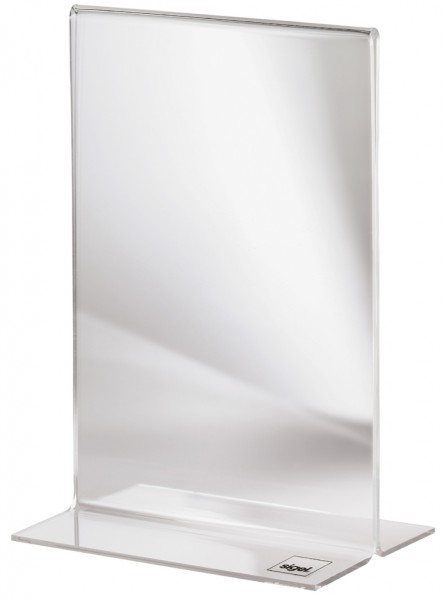 2x sigel Tischaufsteller Acryl DIN lang gerade glasklar 105x210mm beidseitig 