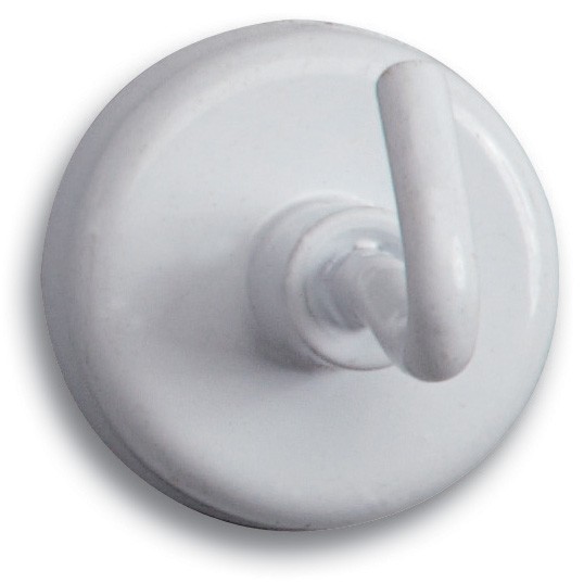 MAUL Kraftmagnet mit Haken, Durchmesser: 47 mm, weiß