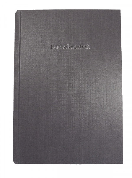 Bucheinband Hardcover ST, Prägung BACHELORARBEIT, grau - grau - Bachelorarbeit
