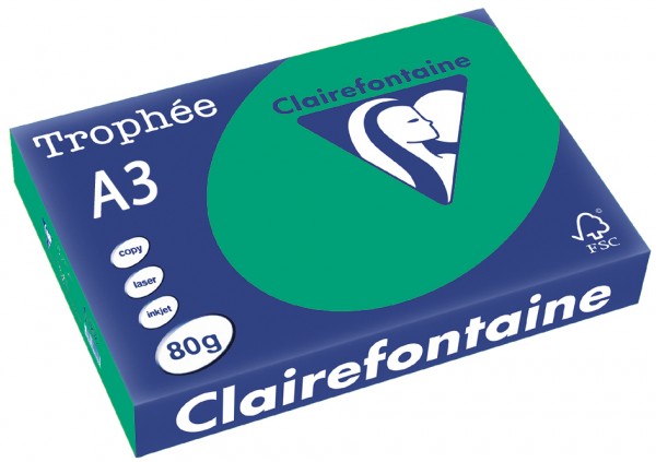 Clairefontaine Trophée Papier 1896C, A3, 80 g/m² - tannengrün - tannengrün