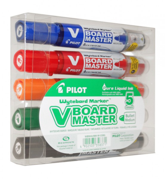 PILOT Whiteboard-Marker V BOARD MASTER, Rundspitze, 5er Etui
