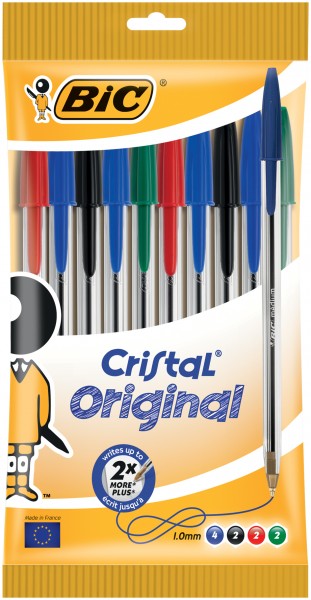 BIC Kugelschreiber Cristal Original, sortiert, 10er Beutel